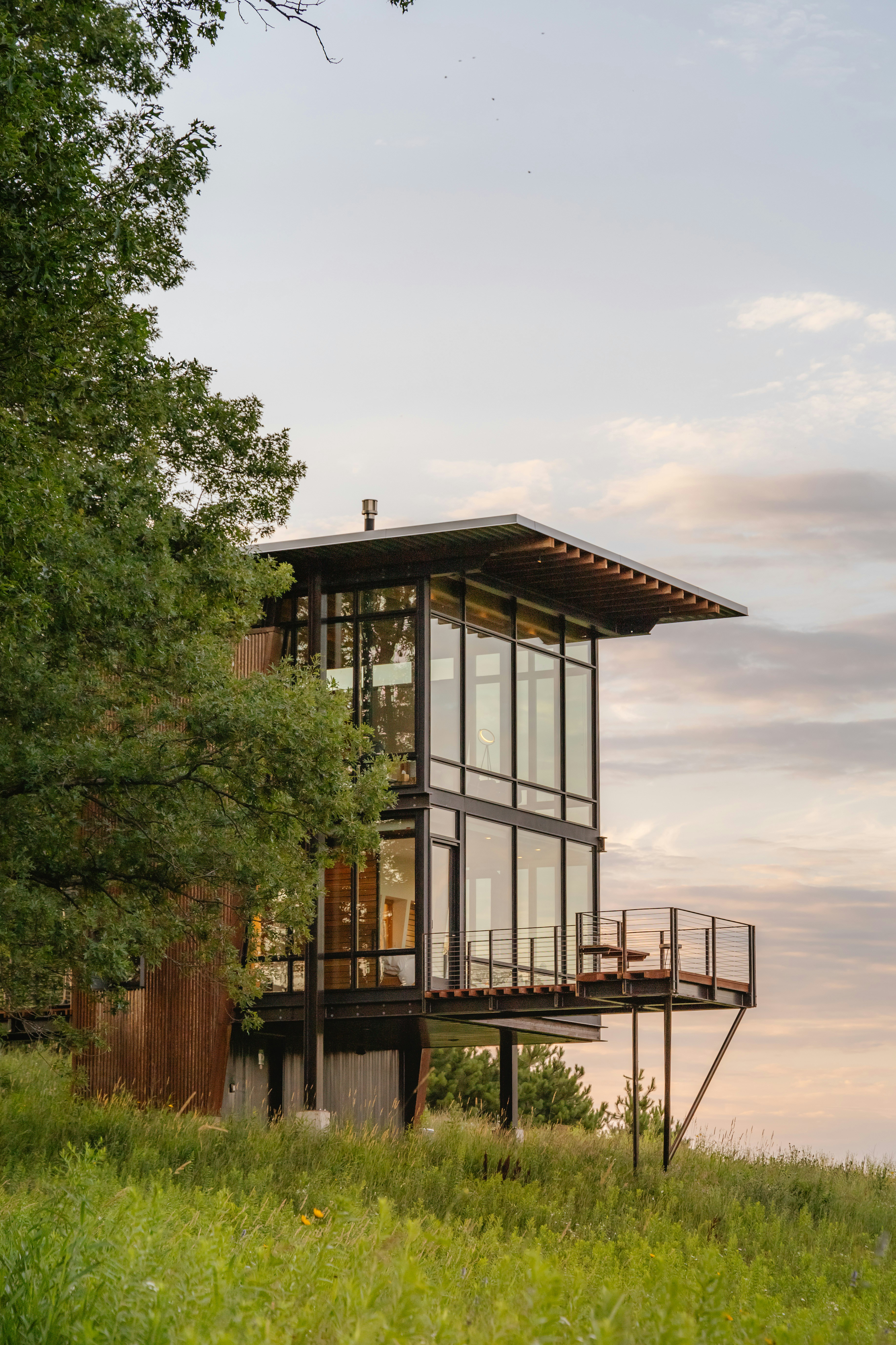 Modern glass residential tower building