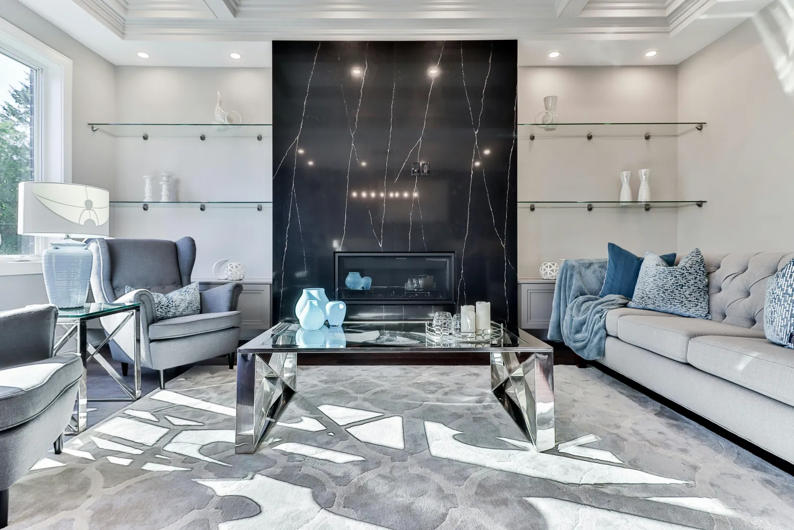 Rental property interior with updated finishes and modern furnishings