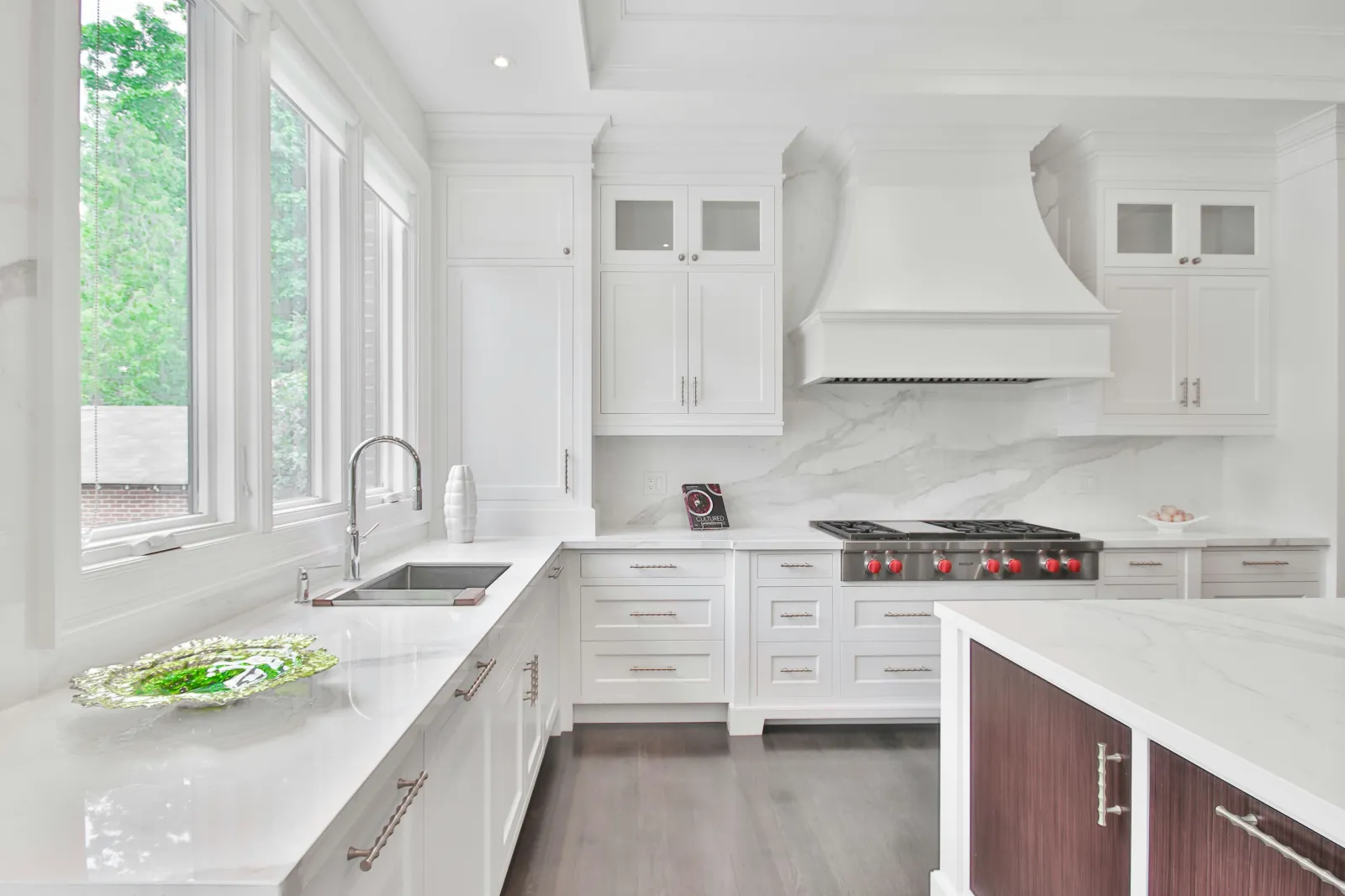modern kitchen white counters