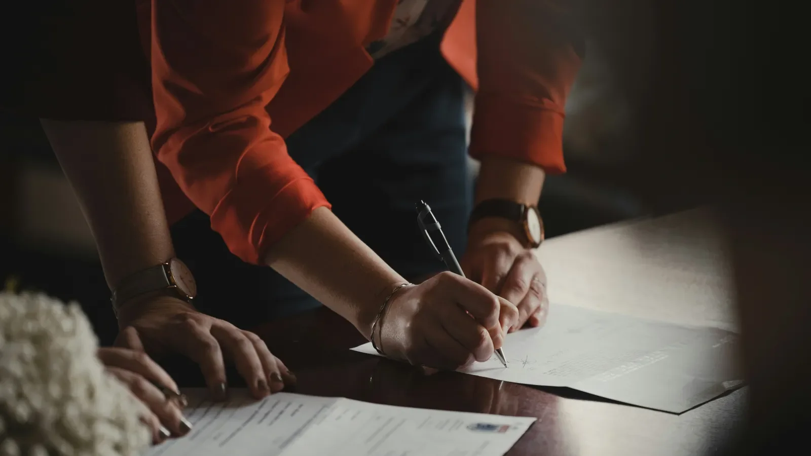 person signing financial documents