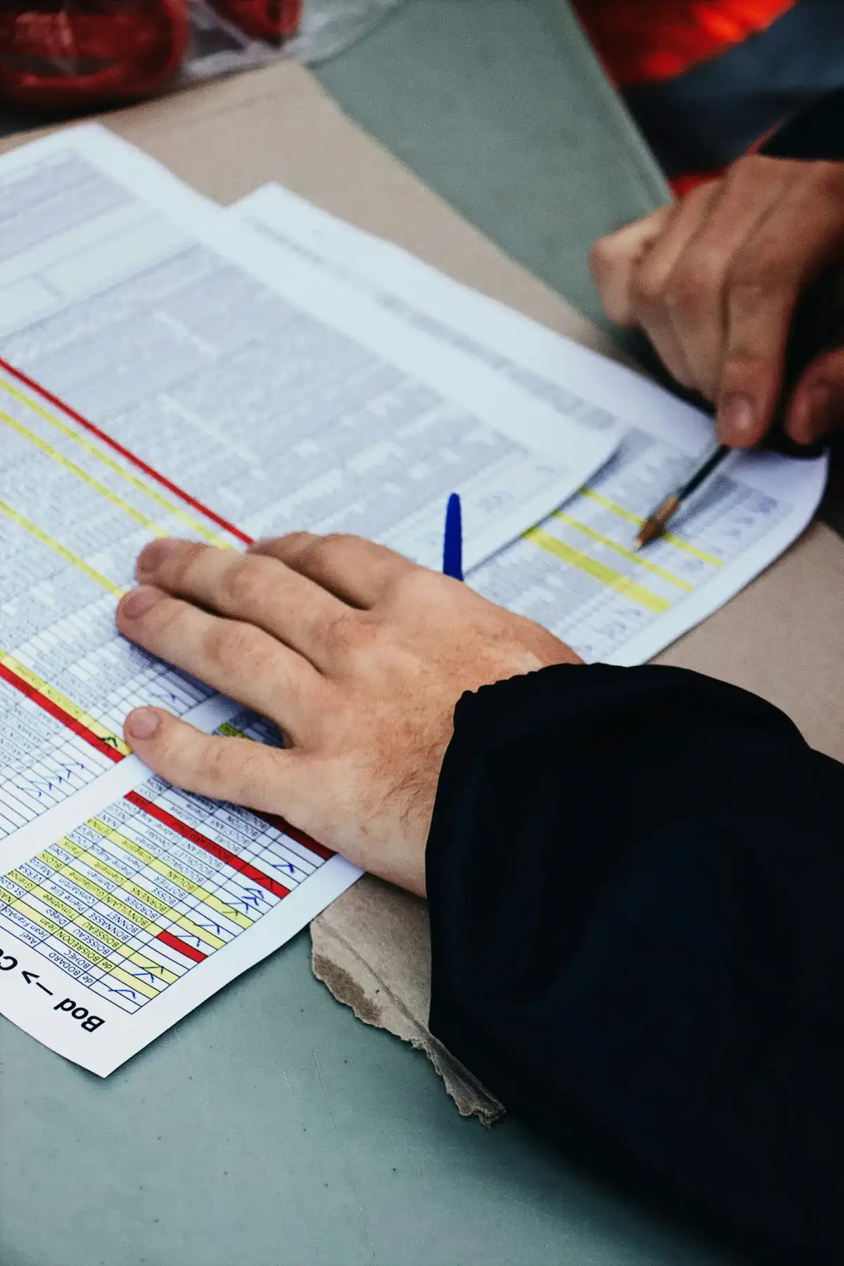 person signing financial documents