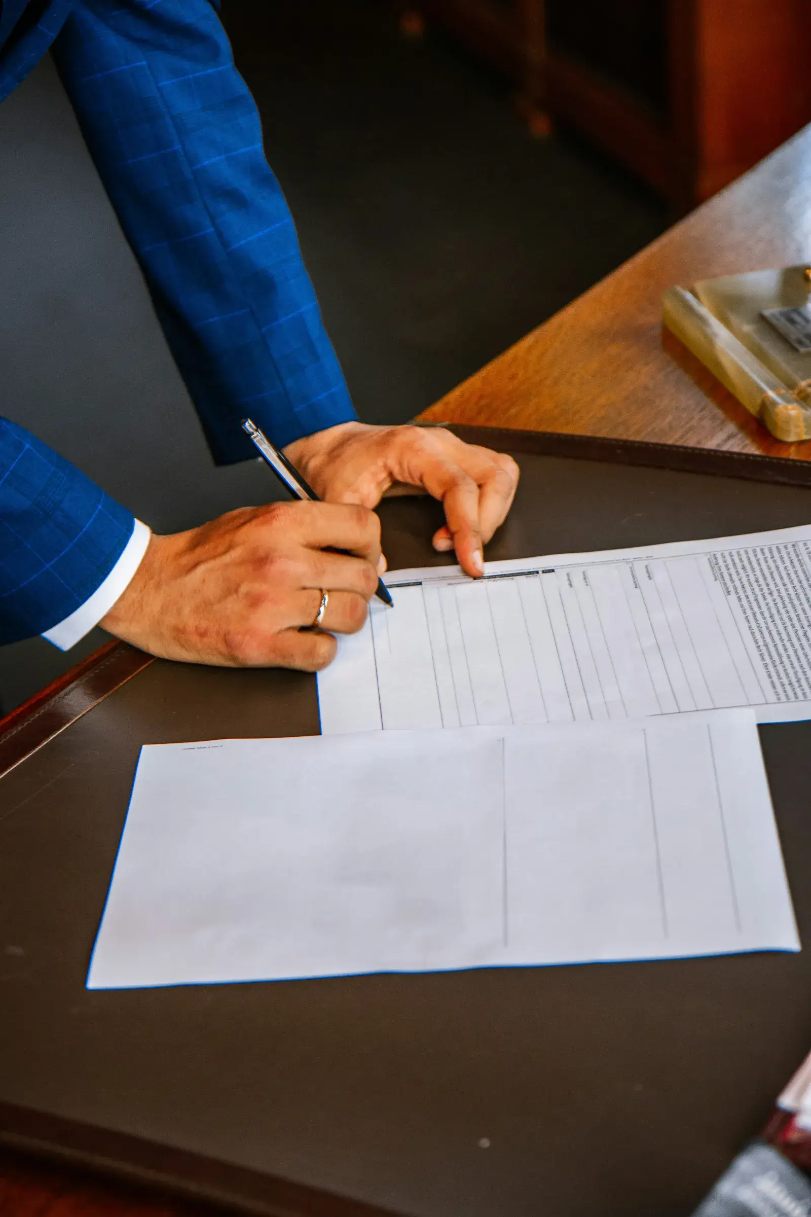 person signing financial documents