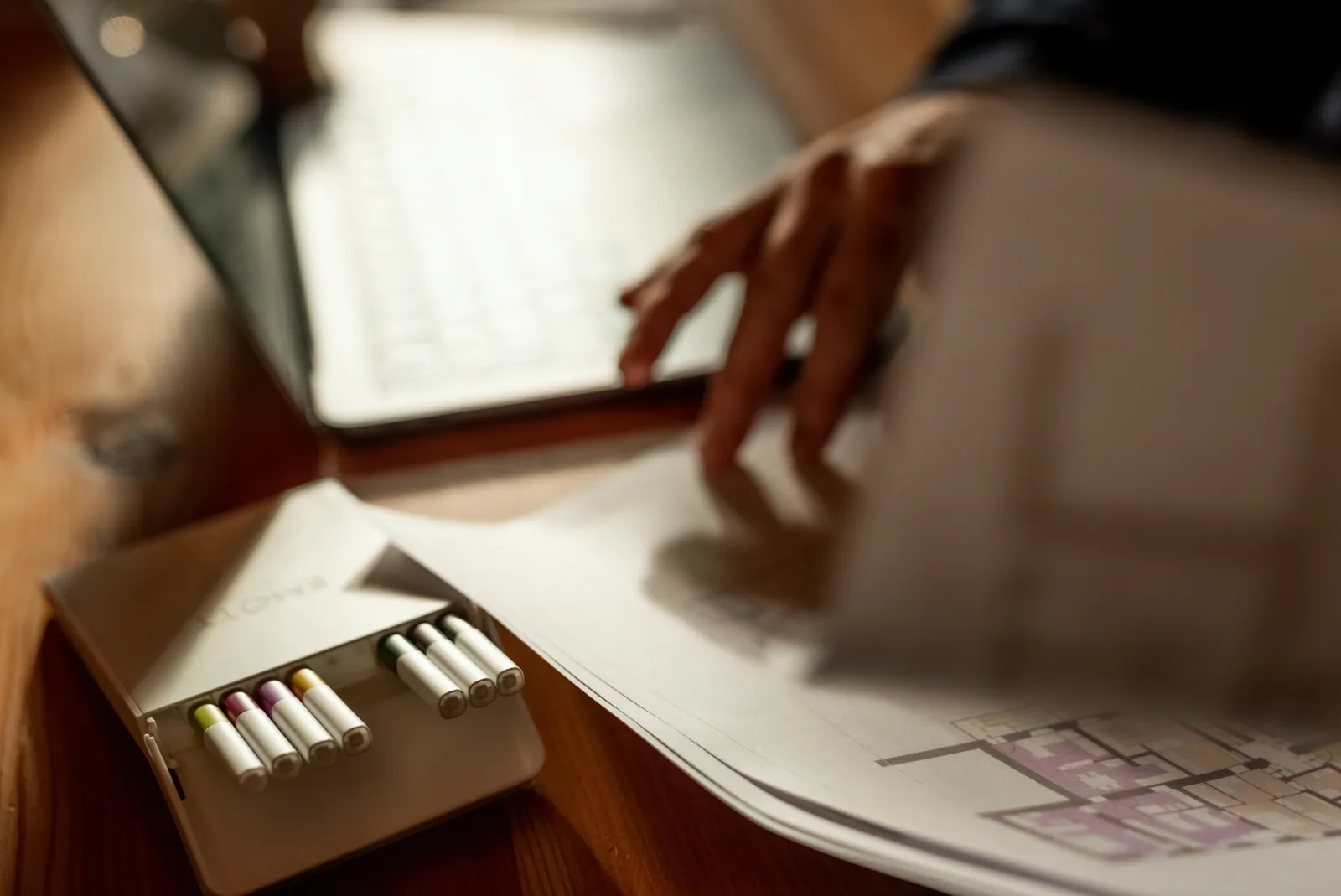 tax documents laptop desk